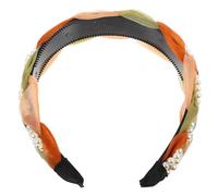 SAFIGLE Diadema Trenzada Ancha Malla de Perlas Colorida para Mujer Diadema Antideslizante Boda Fiesta Uso Diario 1 Unidad