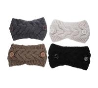 SAFIGLE Diademas De Invierno Cinta De Lana 4pcs Gorro De Botones Adornos Para El Cabello