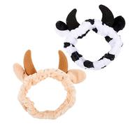 SAFIGLE Diademas para Lavarse la Cara 2 Pcs de Vaca para Mujeres Diadema de Maquillaje Adorable Accesorio y Cuidado Facial