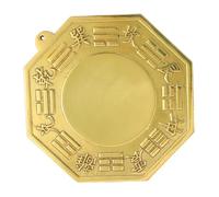 SAFIGLE Espejo Bagua Cóncavo de Latón Dorado, Colgante Decorativo Chino