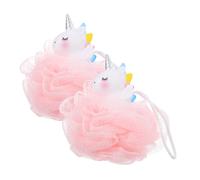 SAFIGLE Esponja de Baño de Unicornio 2 Piezas, Rosa, Exfoliante y Resistente para Niñas y Niños, Adecuado para Ducha y Baño