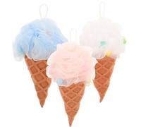 SAFIGLE Esponjas Exfoliantes de Ducha 3 Unidades Tamaño Adulto Diseño de Malla Colores Mixtos para Limpieza Corporal Diaria y Cuerda de Algodón para Colgar y Secar