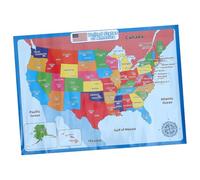 SAFIGLE Estados para Niños Póster Educativo Preescolar Resistente al Desgaste 1 Hoja Papel Sintético Aprendizaje Geografía Decoración Aula Desarrollo Cognitivo Ilustraciones Infantiles