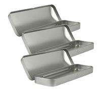 SAFIGLE Estuche para Lápices de Hojalata Rectangular Tapa Abatible Tamaño 160X54X20 MM Resistente al Desgaste Paquete de 3 Unidades Organizador Portátil Adecuado para Estudiantes y