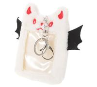 SAFIGLE Estuche Porta Tarjetas de Peluche Color Claro Pequeño Llavero Colgante, Funda para Tarjetas Fotográficas Kawaii de Dibujos Animados, Organizador de Credenciales para Estudiantes,