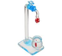 SAFIGLE Figura de Pecera para Acuario de Vidrio con Grifo Flotante Adorno Decorativo para Escritorio Centro de Mesa Compacto para Decoración de Peces Decoración para Pecera del Hogar