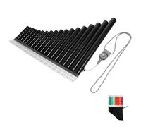 SAFIGLE Flauta de Pan Profesional de Resina Abs 18 Tubos, Clave C, Tamaño Medio, Color Negro, Instrumento Musical Educativo Portátil para Principiantes y Uso Escolar