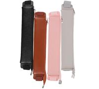 SAFIGLE Funda para Bolígrafo Banda Elástica, Juego de 4 Unidades, Estuche de Cuero PU Resistente al Desgaste, Tamaño Compacto, Colores Rosa, Gris, Negro y Marrón, Adecuado para Organizar