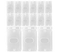 SAFIGLE Fundas para Tarjetas Transparentes de Plástico Vertical Porta Credenciales Inserción Lateral Protector de Insignias Resistente para Oficina Escuela y Eventos Pack de 15