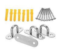 SAFIGLE Ganchos de Techo de Acero Inoxidable M8 para Hamaca Anclajes de Alta Resistencia Tornillos y Placas Ovaladas Juego de 4 Piezas para Columpios Yoga y Suspensión