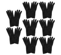 SAFIGLE Guantes de Látex Reutilizables y Antideslizantes Negros 8 Pares para Teñir el Cabello Tamaño Pequeño, Impermeables y Ergonómicos para Peluquería y Uso en Casa