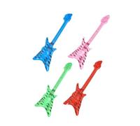 SAFIGLE Guitarra Inflable Multicolor 60 Cm De Pvc Accesorio Musical Interactivo Para Fiestas Temáticas De Rock y Eventos Ochenteros Set De 4 Unidades
