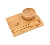 SAFIGLE Herramientas de Belleza de Bambú con Cuenco, Cuchara y Soporte de Bambú para Mascarillas Accesorios Naturales para Cuidado Cutáneo
