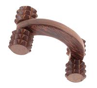 SAFIGLE Herramientas de masaje en cuatro ruedas becerro rodillos calor circular músculo masaje cervical masajeador portátil rodillo de palo de masaje corporal de madera Coffee