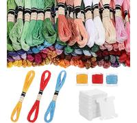 SAFIGLE Hilos de Bordar de Algodón 100 Colores Multicolor con 100 Bobinas Blancas para Pulseras y Manualidades, Hilo de Pulsera Amistad y Cuerda para Punto de Cruz, Adecuado para Artes