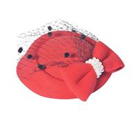SAFIGLE horquilla de lazo gorras accesorios para bodas horquillas para el pelo de novia tocado de boda para novia pinzas para el cabello con lazos lindas pinzas para el cabello rojo