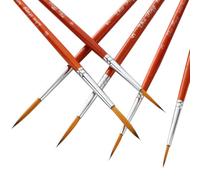 SAFIGLE Juego de 11 Pinceles de Nylon para Dibujo Lineal Mango Largo, Cerdas Suaves y Tubo de Cobre, Adecuado para Acuarelas y Pintura Portátil