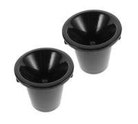 SAFIGLE Juego de 2 Escupideras Redondas de Vino Negras de Plástico Doble Asa Cubitera para Cata y Bar Resistente y Versátil para Fiestas y Uso Doméstico