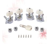 SAFIGLE Juego de 5 de Afinación Semicerradas para Banjo 4 Casquillos Metálicos Plateados Incluye 2 Izquierdas 2 Derechas y 1 Auxiliar Accesorios para Mejora de y Ajuste