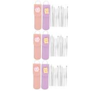 SAFIGLE Juego De 6 Cucharas De Dibujos Animados Para Recoger Y Limpiar Recogedor Excavador Limpiador Para Humanos Cera Doble Portátil Para Nadadores Eliminación De Orejas De Bebé