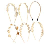 SAFIGLE Juego De 6 Diademas Para El Pelo Diademas Aros Joyas Para La Cabeza Diademas Para El Pelo De Mujer Bonitas Diademas Para Boda Tocados De Fiesta Perla Dorada