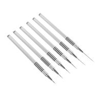 SAFIGLE Juego de bolígrafos para uñas lápiz de cejas marrón medio cepillos de diseño de uñas encantos de uñas cepillo delineador cepillo de gel constructor Metal Silver