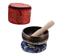 SAFIGLE Juego de Cuencos de Sonido para Meditación Hechos a Mano con Mazo de Madera y Cojín, Tonos Profundos para Sanación y Relajación, Adecuado para Yoga y Mindfulness
