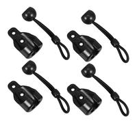 SAFIGLE Kit de 4 Piezas de Amarres Elásticos Negros para Persianas Enrollables de Exterior, Soporte Práctico y Estético de Plástico y Goma para Barra Inferior