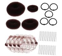 SAFIGLE Kit De Accesorios De Cabello 32 Piezas Redecillas Invisibles Lazos Herramientas Para Trenzar Para Principiantes Para Adultos