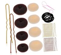 SAFIGLE Kit Para Hacer Moños Molde Tipo Donut U-pins Bandas Elásticas Accesorios Para Peinar El Cabello De Mujer