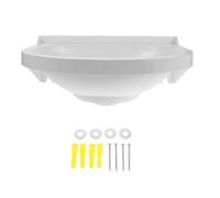 SAFIGLE Lavabo de esquina para baño: Lavabo pequeño que ahorra espacio para autocaravanas y uso doméstico - de pared sin perforaciones - Moderno recipiente de plástico para baños y lavanderías