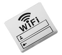SAFIGLE Letrero de Wifi Acrílico Plateado 10X10 CM Adhesivo Señalización de Contraseña Wifi para Restaurante Oficina y Guardería Decoración de Red Inalámbrica