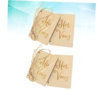 SAFIGLE Libro de Votos Matrimoniales de Madera 4 Piezas 2 Juegos Cuadernos Rústicos Papel Kraft Artesanal Decoración Boda y Accesorios para Fotografía Recuerdos de Matrimonio