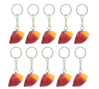 SAFIGLE Llavero de Coche de Pvc Colgante Creativo en Forma de Media Batata, Pack de 10 Unidades, Accesorio Ligero y Portátil para Bolso, Llavero de Moda Diseño de Comida Artificial