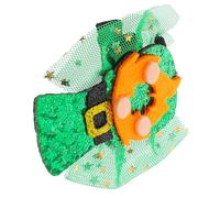 SAFIGLE Llega Clip Tocado De Malla Para Niña Tocado De Festival Accesorio De Día De San Patricio Fiesta Horquilla De Tréboles Pasador De Tul Accesorio Para Cabello Decoración Para Celebrac