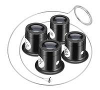 SAFIGLE Lupa De Joyería y Reparación De Relojes Lente De Vidrio, 4 Unidades Diadema Ajustable y Alambre De Acero Extraíble, Lupa Portátil para Trabajos De Precisión Relojería y Electrónica