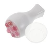 SAFIGLE Masajeador de Cuarzo Rosa para Rostro y Cuello Herramienta de Masaje Facial Manual con Rodillo Giratorio para Cuidado Piel y Reducir Enrojecimiento Hinchazón