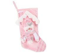 SAFIGLE Medias Navideñas Vintage: Medias Navideñas Rosas con Purpurina para Niños: Adorable Decoración Navideña con Dibujos Animados para Fiestas en Casa O en La Escuela.