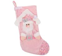 SAFIGLE Medias Navideñas Vintage: Medias Navideñas Rosas con Purpurina para Niños: Adorable Decoración Navideña con Dibujos Animados para Fiestas en Casa O en La Escuela.