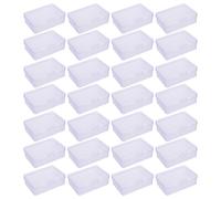 SAFIGLE Mini Cajas de Almacenamiento de Plástico Transparente con Tapa Abatible y Bisagras, Tamaño 8,5 X 6,9 X 2,5 Cm, Pack de 30 Unidades, Organizador Portátil para Manualidades, Joyas