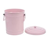 SAFIGLE Mini Cubo de Metálico con Tapa Cubo de de Escritorio Rosa para Baño Oficina y Dormitorio Organizador Portátil para Residuos y Papelería