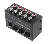 SAFIGLE Mini Mezclador Pasivo de Audio Estéreo de 4 Canales Compacto y Portátil Carcasa de Hierro y ABS Adecuado para Mezclas Profesionales en Grabación Dj y Estudios Pequeños