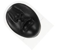 SAFIGLE Modelo de Cara y Boca para Práctica de Piercing de Nariz con Silicona Negra y Soporte, Adecuado para Salones de Belleza y Tiendas de Perforación