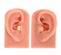 SAFIGLE Modelo De Práctica De Silicona Para Orejas Humanas Perforadas, 2 Unidades Tamaño Pequeño, Color Piel Oscura, Para Prácticas De Piercing y Formación Médica