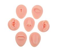 SAFIGLE Modelo de Silicona para Práctica de Piercing Conjunto de Partes Blandas y Flexibles Realistas para Oreja Boca Nariz y Lengua Herramienta Profesional para Exhibición y Entrenamiento