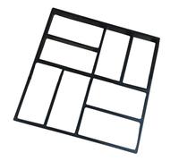 SAFIGLE Molde de Suelo DIY de Plástico Negro 39x39 Cm Molde para Pavimento de Jardín 8 Rejillas Escalonada de Cemento para Terrazas Patios y Senderos Exteriores