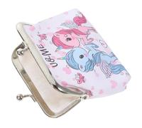 SAFIGLE Monedero Pequeño de Unicornio para Mujer, Bolsa Portátil de PVC Estampado Claro y Letras, Monedero Decorativo Ligero para Viajar y Uso Diario, Tamaño Compacto para Niña