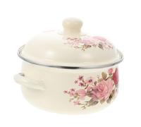 SAFIGLE Olla de Esmalte Multifuncional con Tapa Resistente Altas Temperaturas para Sopas y Guisos para Cocina Doméstica