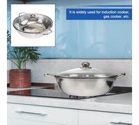SAFIGLE Olla para Cocina de Inducción de Acero Inoxidable 304 Olla Caliente Doble con Separador de 32 CM y Tapa de Vidrio Templado Utensilio Multifuncional para Hot Pot y Reuniones