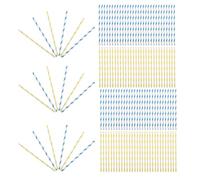 SAFIGLE Palitos de Papel para Algodón de Azúcar 10 X 300 MM 100 Unidades Palitos de Algodón de Azúcar para Máquina Comercial Rayados Azul y Amarillo Accesorios para Fiestas y Eventos